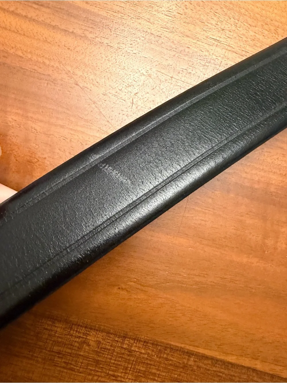 Cole Haan Black Leather Belt with Tan Interior - Size 34
